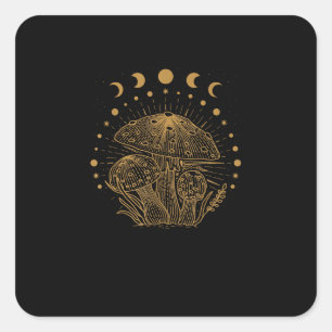 Aesthetic Mushroom Cottage Goblincore Square Sticker