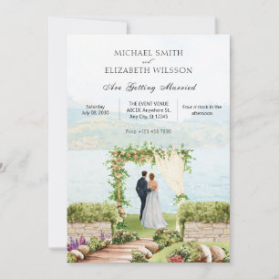 Aesthetic nature couple wedding  invitation