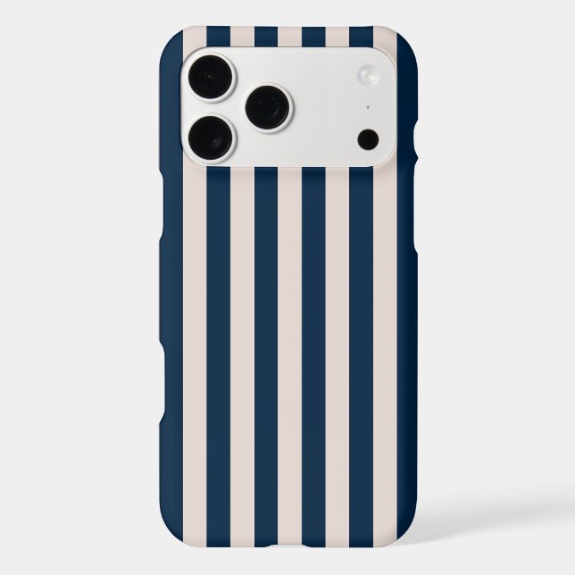 Aesthetic Navy Beige Stripes Minimalist Pattern (Back)