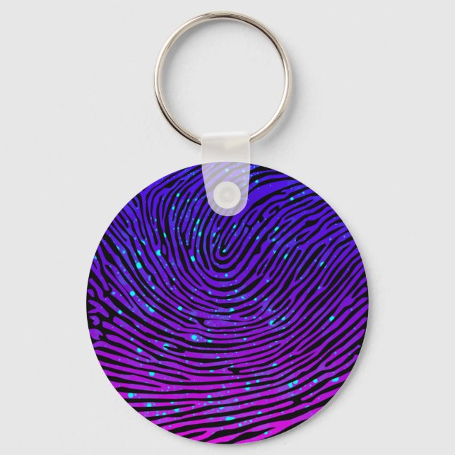Aesthetic Neon Fingerprint Luminous Luminescent Key Ring (Front)