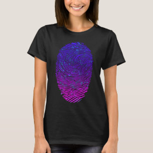 Aesthetic Neon Fingerprint Luminous Luminescent T-Shirt