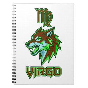 Aesthetic Neon Green Virgo Zodiac Classic Notebook