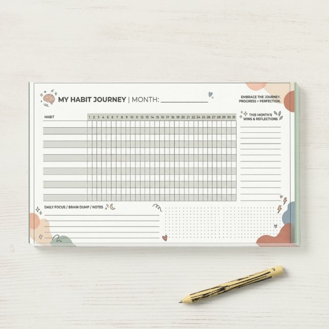 Aesthetic Neurodivergent Habit Tracker Brain Dump Post-it Notes (On Desk)