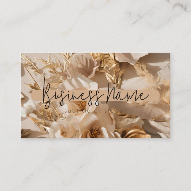 Aesthetic Neutral Golden Business Card (Front)