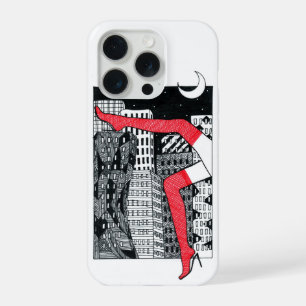 Aesthetic Night City Women's Legs iPhone 15 Pro Ca Case