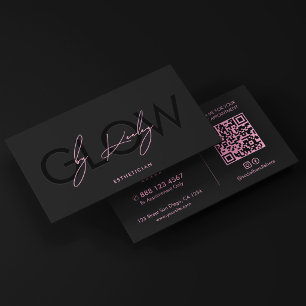 Aesthetic Nurse Aesthetician Pink Black Beauty Business Card