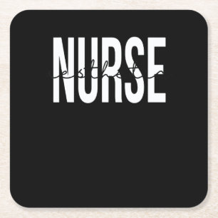Aesthetic Nurse Cosmetic Future Nurse Registered N Square Paper Coaster