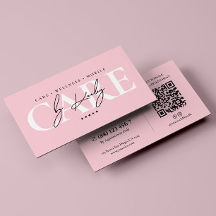 Aesthetic Nurse Wellness Therapist Pastel Pink Business Card