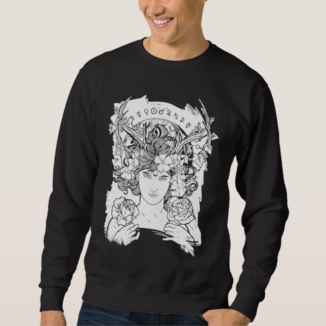 Aesthetic Occult Witch Witchcraft Flowers Roses Wo Sweatshirt (Front)