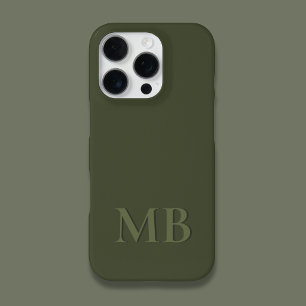 Aesthetic Olive Green Modern Simple Monogram