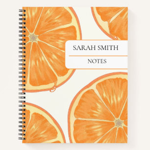 Aesthetic Orange Notebook Custom Name Journal
