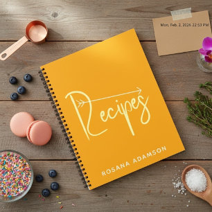 Aesthetic Orange Recipe Journal Cute Blank Pages