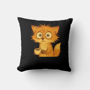 Aesthetic Overwhelmed Fox • Cute Chaos Coffee Pill Cushion