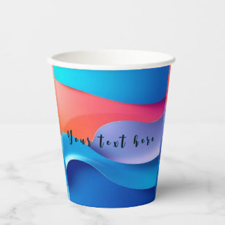 Aesthetic paper cups with cuatom text
