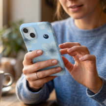 Aesthetic Pastel Blue Floral Blueberry Case