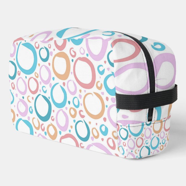 Aesthetic Pastel Circles Pattern Abstract Bubble Dopp Kit (Left Corner)