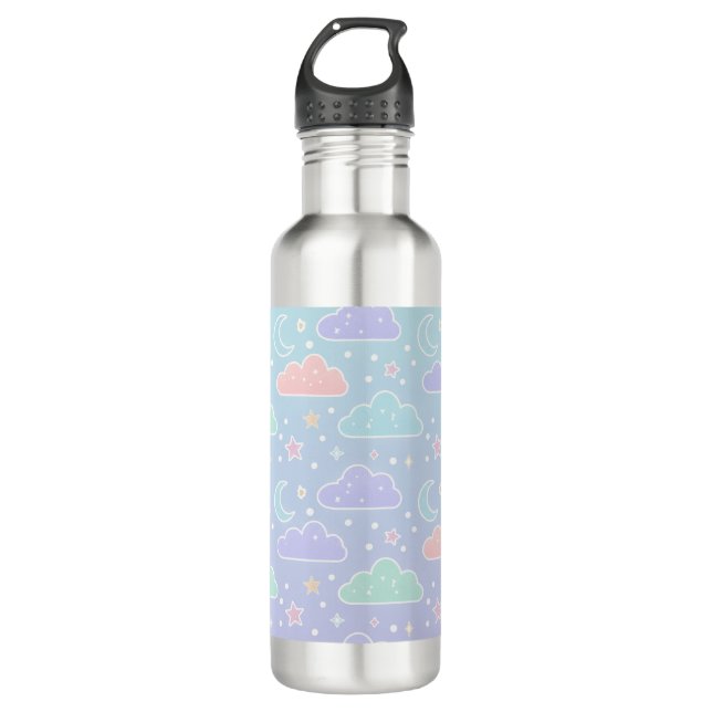 Aesthetic Pastel Cloud Water Bottle (Front)