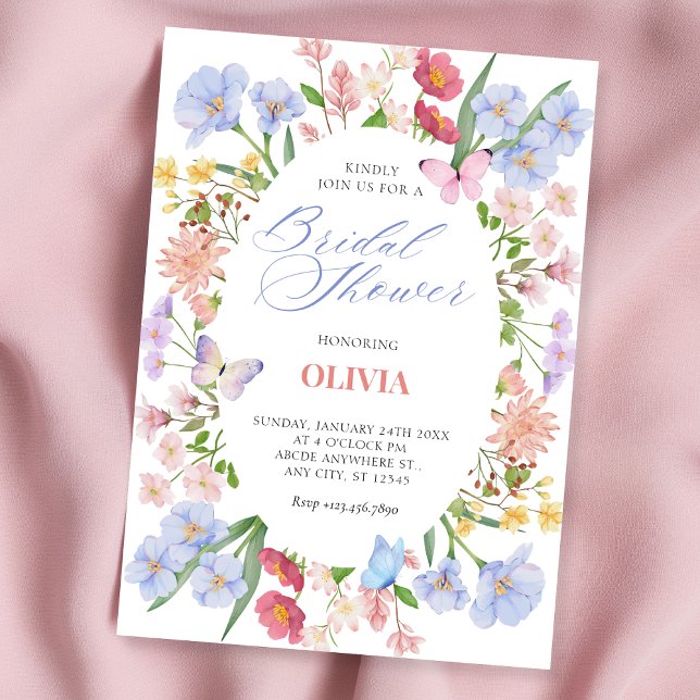 Aesthetic pastel floral bridal shower invitation (Creator Uploaded)