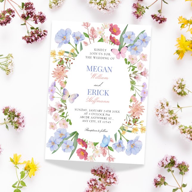 Aesthetic pastel floral wedding invitation (Creator Uploaded)