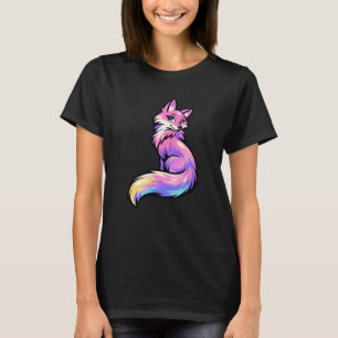 Aesthetic Pastel Galaxy Fox Graphic T-Shirt