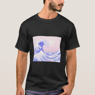 Aesthetic Pastel K Purple Great Wave Kawaii Japane T-Shirt