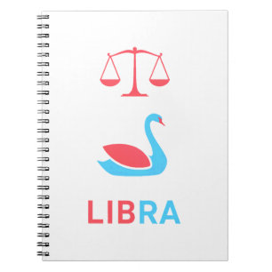 Aesthetic Pastel Minimalist Swan Libra Zodiac Notebook