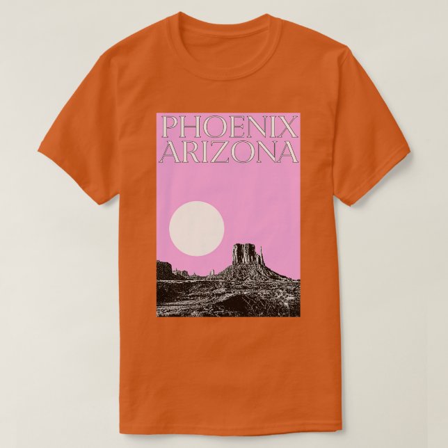 Aesthetic Phoenix Artizona City Travel Typography  T-Shirt (Design Front)