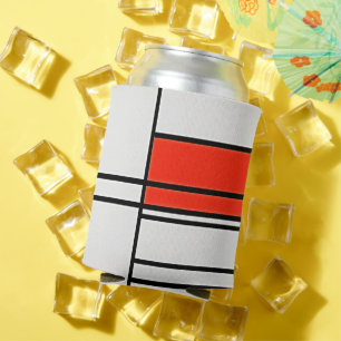Aesthetic Piet Mondrian Artwork Composition No. 4  Can Cooler