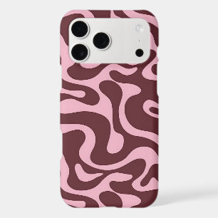 Aesthetic Pink and Brown Groovy Liquid Swirl