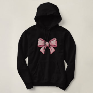 Aesthetic Pink Bow Coquette Pullover Hoodie