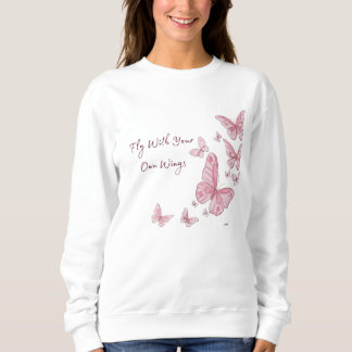Aesthetic Pink Butterfly Crewneck Sweatshirt 