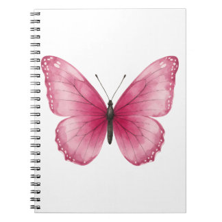 Aesthetic Pink Butterfly Spiral Notebook 