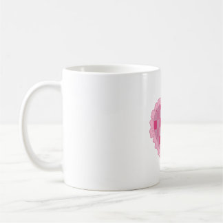 Aesthetic Pink Chequerboard Heart Coffee Mug