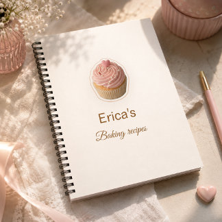 Aesthetic Pink Cupcake Bakery Owner Notebook