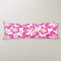 Aesthetic pink hibiscus repeating pattern