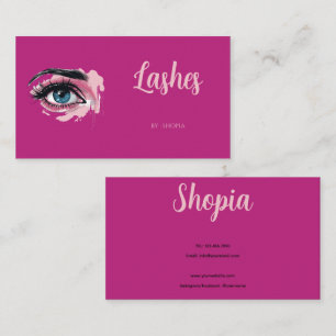 Aesthetic Pink Lasheh Minimalist Eyelash Business Card