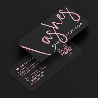 Aesthetic Pink Lashes Makeup Artist Beautician Business Card