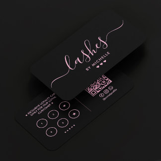 Aesthetic Pink Lashes Makeup Artist Loyalty Business Card