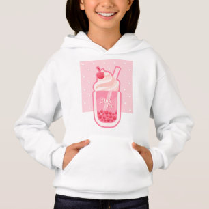 Aesthetic Pink Milk Tea Hoodie 02