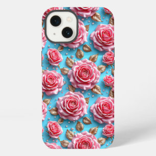 Aesthetic Pink Rose Feminine Luxury Design iPhone 13 Case