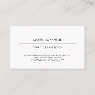 Aesthetic Plain Professional Black & White Modern Business Card