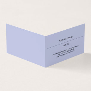 Aesthetic Plain Professional Lilac & White Modern Business Card