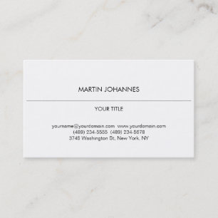 Aesthetic Plain Professional White Business Card