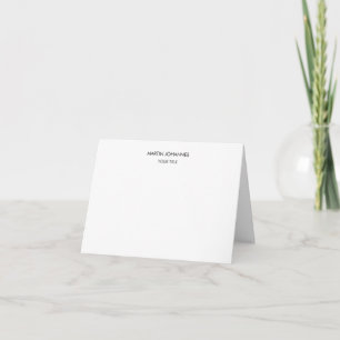 Aesthetic Plain Professional White Modern Note Card