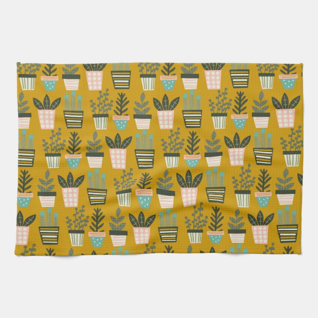 Aesthetic Plant Art Tea Towel (Horizontal)
