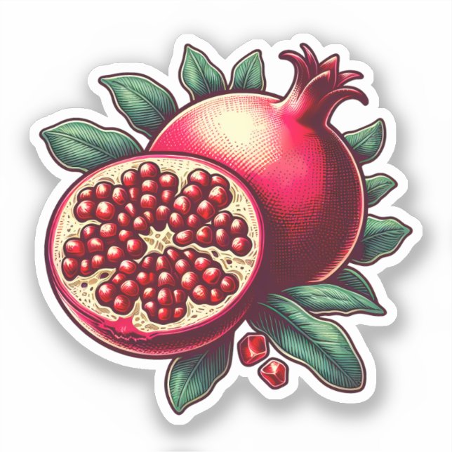 Aesthetic Pomegranate Digital Artwork (Front)