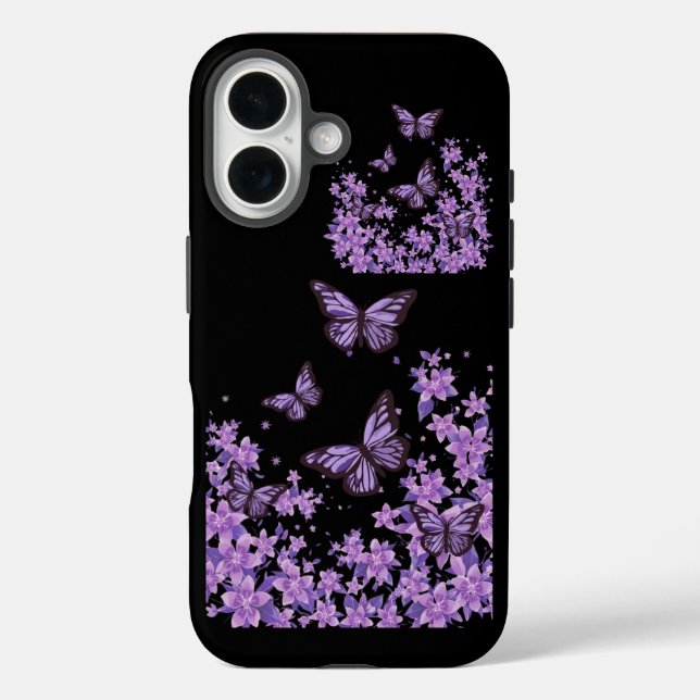 Aesthetic Purple Butterfly phone case (Back)