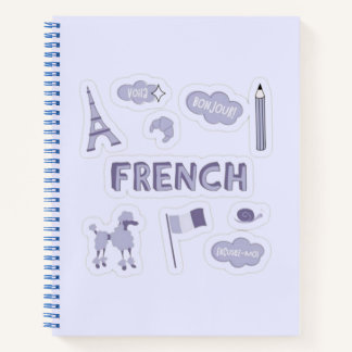 Aesthetic Purple French  Notebook
