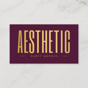Aesthetic QR Code & Logo Burgundy And Gold  Business Card