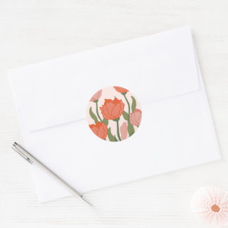 Aesthetic Red and Pink Rose Round Sticker